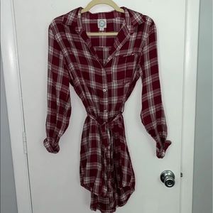 Plaid button down dress